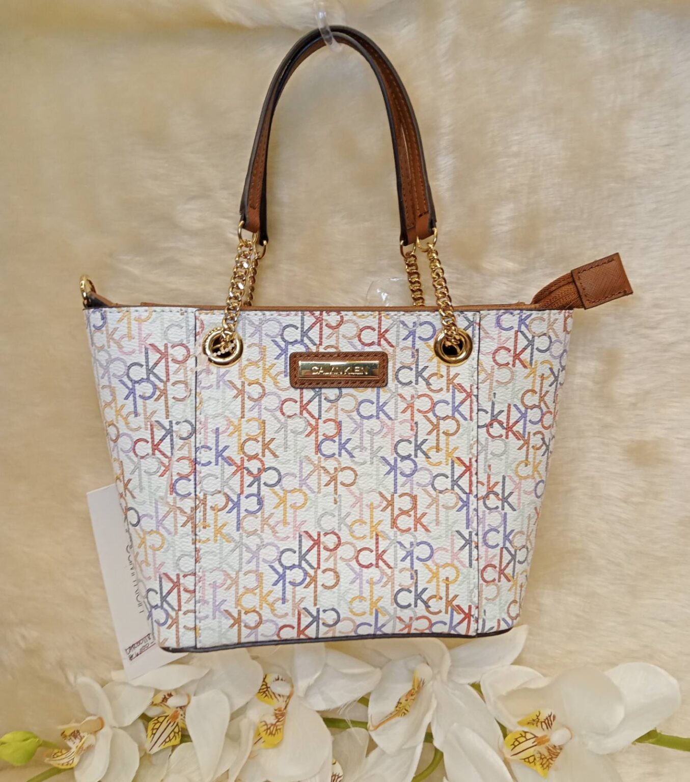 calvin klein white tote