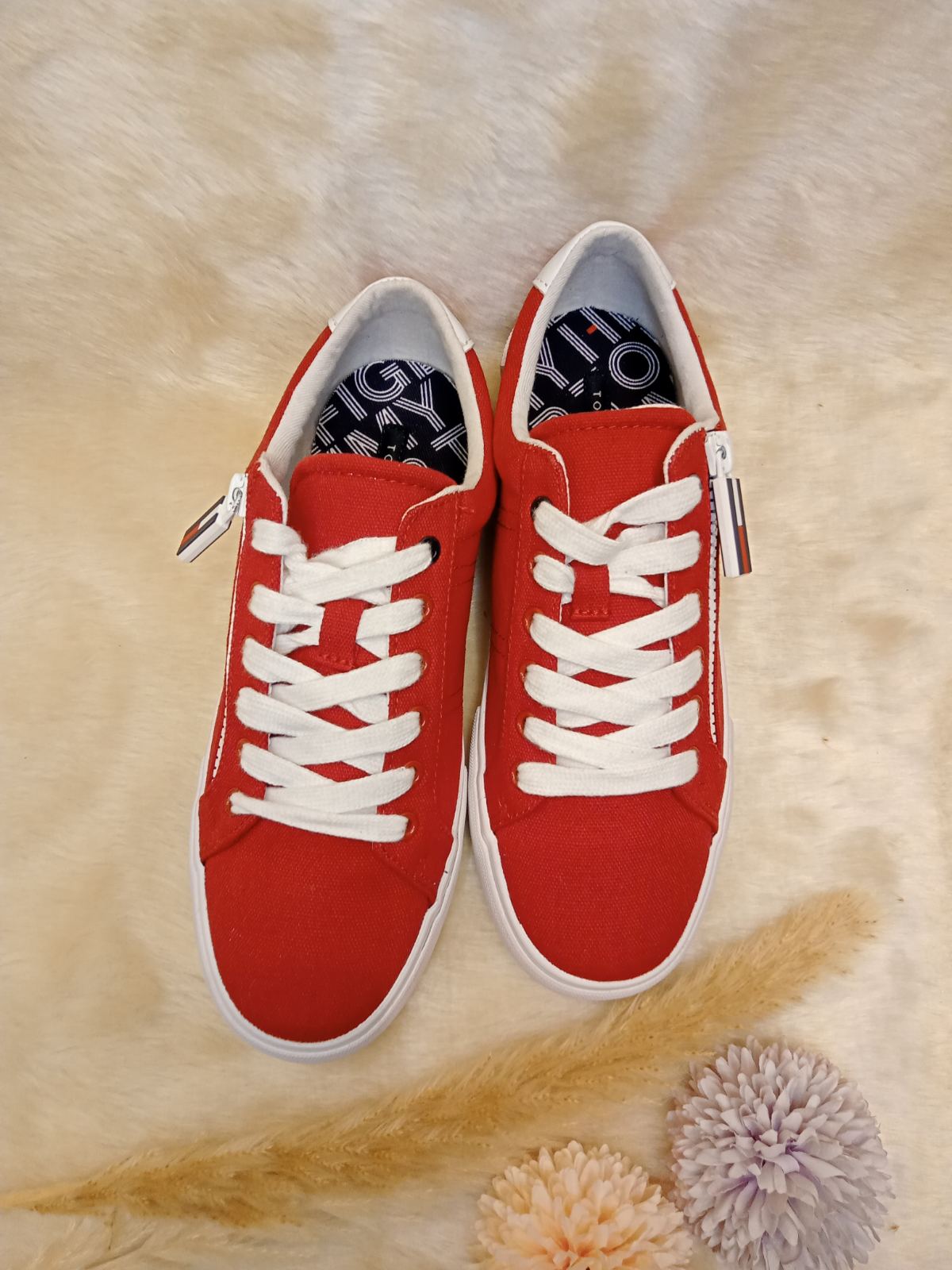 TOMMY HILFIGER SHOES FOR WOMEN'S PASKAL RED SIZE 7 - Curate
